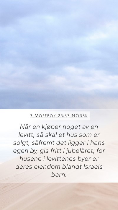 3 Mosebok 25:33 NORSK Mobile Phone Wallpaper - Når en kjøper noget av en levitt, så skal et - Mobile Bible Verse Wallpaper