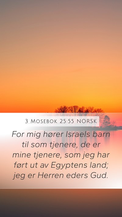 3 Mosebok 25:55 NORSK Mobile Phone Wallpaper - For mig hører Israels barn til som tjenere, de - Mobile Bible Verse Wallpaper