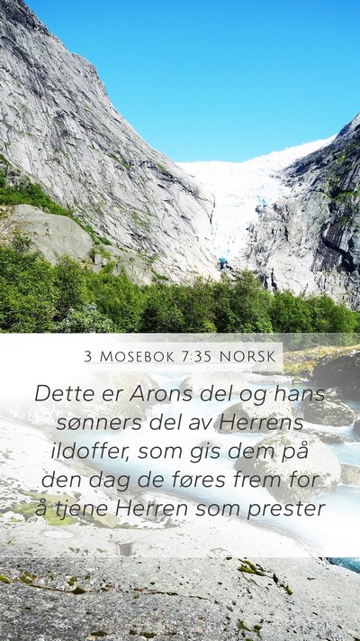 3 Mosebok 7:35 NORSK Mobile Phone Wallpaper - Dette er Arons del og hans sønners del av - Mobile Bible Verse Wallpaper