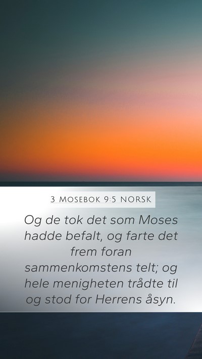 3 Mosebok 9:5 NORSK Mobile Phone Wallpaper - Og de tok det som Moses hadde befalt, og farte - Mobile Bible Verse Wallpaper