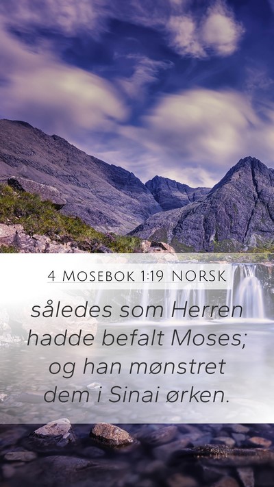 4 Mosebok 1:19 NORSK Mobile Phone Wallpaper - således som Herren hadde befalt Moses; og han - Mobile Bible Verse Wallpaper