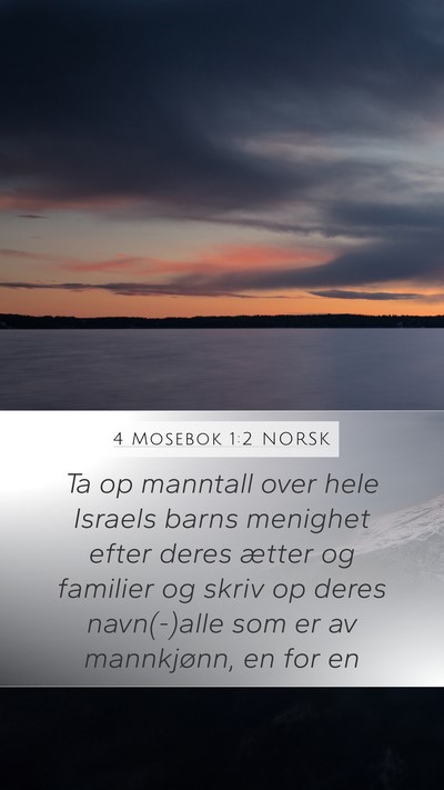 4 Mosebok 1:2 NORSK Mobile Phone Wallpaper - Ta op manntall over hele Israels barns menighet - Mobile Bible Verse Wallpaper