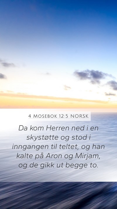 4 Mosebok 12:5 NORSK Mobile Phone Wallpaper - Da kom Herren ned i en skystøtte og stod i - Mobile Bible Verse Wallpaper