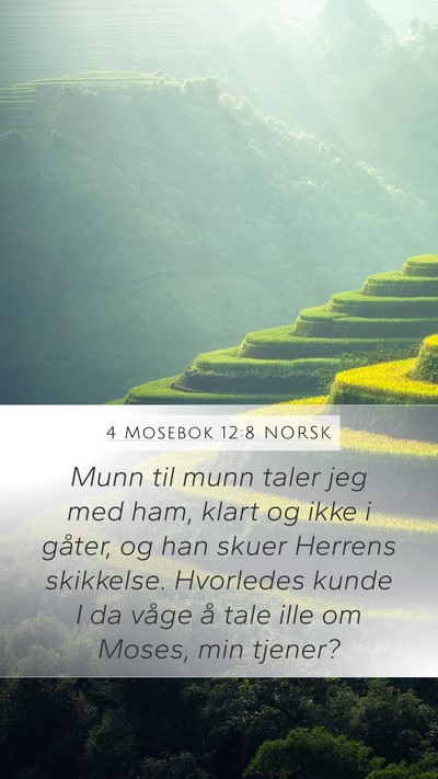 4 Mosebok 12:8 NORSK Mobile Phone Wallpaper - Munn til munn taler jeg med ham, klart og ikke i - Mobile Bible Verse Wallpaper
