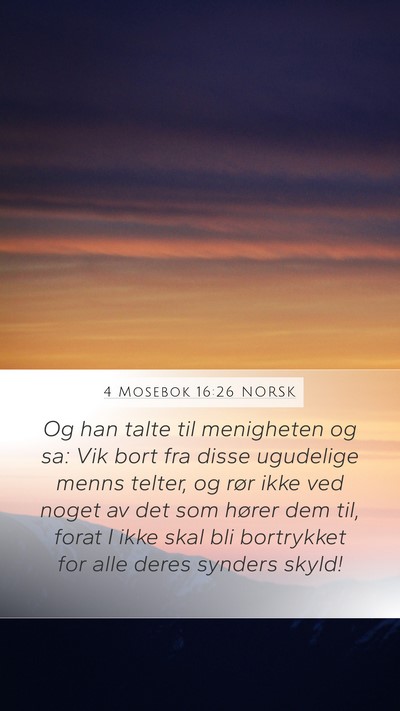 4 Mosebok 16:26 NORSK Bible Verse Image
