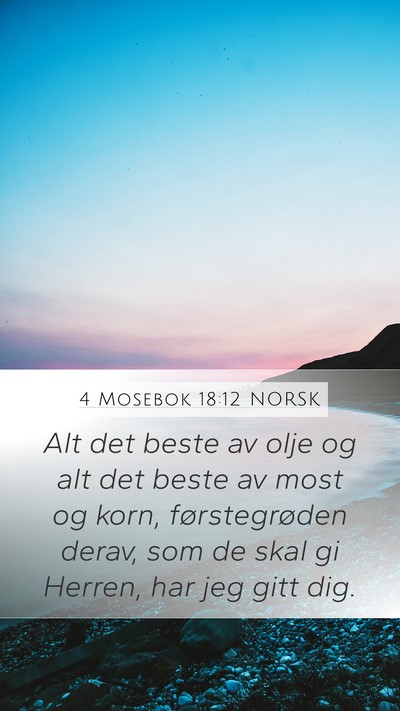 4 Mosebok 18:12 NORSK Mobile Phone Wallpaper - Alt det beste av olje og alt det beste av most og - Mobile Bible Verse Wallpaper