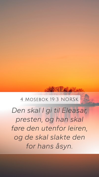 4 Mosebok 19:3 NORSK Mobile Phone Wallpaper - Den skal I gi til Eleasar, presten, og han skal - Mobile Bible Verse Wallpaper