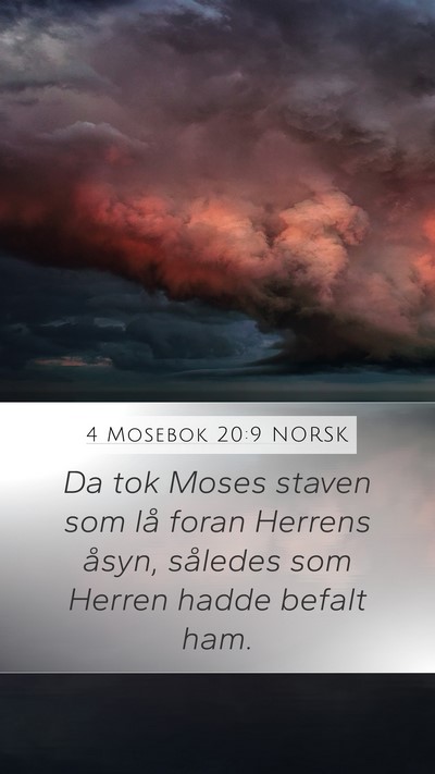 4 Mosebok 20:9 NORSK Mobile Phone Wallpaper - Da tok Moses staven som lå foran Herrens åsyn, - Mobile Bible Verse Wallpaper