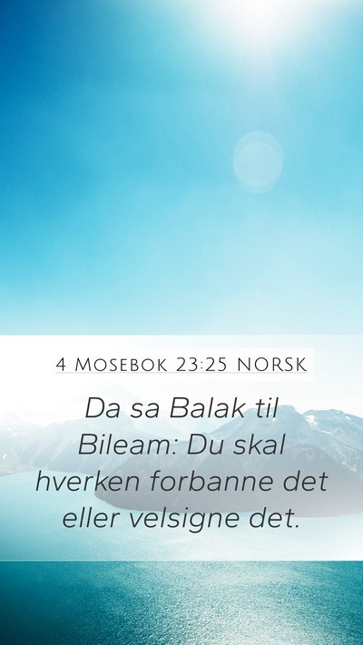 4 Mosebok 23:25 NORSK Mobile Phone Wallpaper - Da sa Balak til Bileam: Du skal hverken forbanne - Mobile Bible Verse Wallpaper