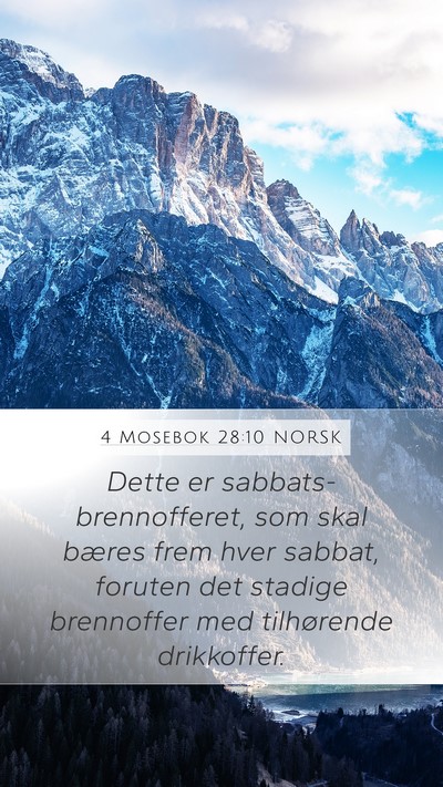 4 Mosebok 28:10 NORSK Mobile Phone Wallpaper - Dette er sabbats-brennofferet, som skal bæres - Mobile Bible Verse Wallpaper