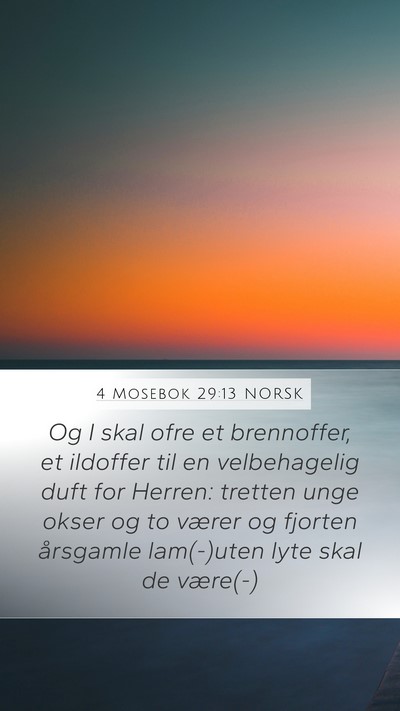 4 Mosebok 29:13 NORSK Bible Verse Image