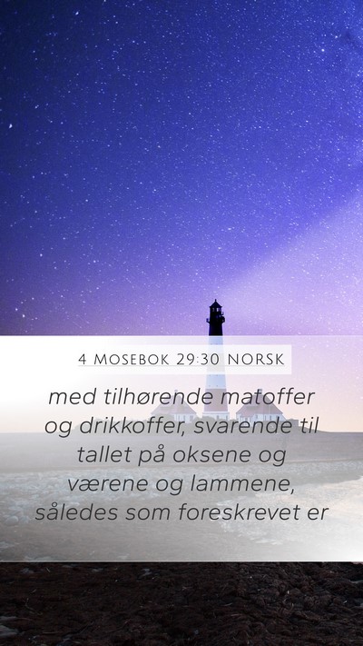 4 Mosebok 29:30 NORSK Mobile Phone Wallpaper - med tilhørende matoffer og drikkoffer, svarende - Mobile Bible Verse Wallpaper