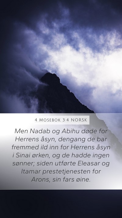 4 Mosebok 3:4 NORSK Mobile Phone Wallpaper - Men Nadab og Abihu døde for Herrens åsyn, - Mobile Bible Verse Wallpaper