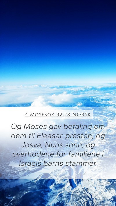 4 Mosebok 32:28 NORSK Mobile Phone Wallpaper - Og Moses gav befaling om dem til Eleasar, - Mobile Bible Verse Wallpaper