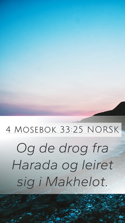 4 Mosebok 33:25 NORSK Mobile Phone Wallpaper - Og de drog fra Harada og leiret sig i - Mobile Bible Verse Wallpaper