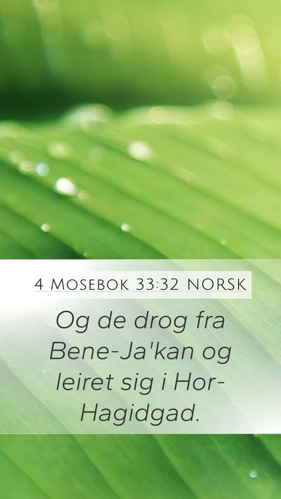 4 Mosebok 33:32 NORSK Mobile Phone Wallpaper - Og de drog fra Bene-Ja'kan og leiret sig i - Mobile Bible Verse Wallpaper