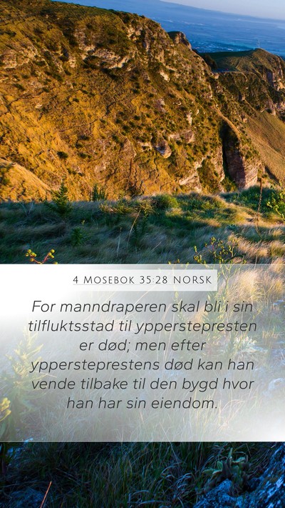 4 Mosebok 35:28 NORSK Mobile Phone Wallpaper - For manndraperen skal bli i sin tilfluktsstad til - Mobile Bible Verse Wallpaper