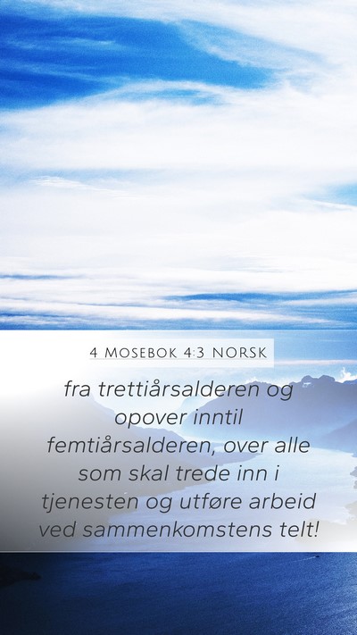 4 Mosebok 4:3 NORSK Mobile Phone Wallpaper - fra trettiårsalderen og opover inntil - Mobile Bible Verse Wallpaper