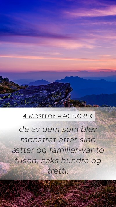 4 Mosebok 4:40 NORSK Mobile Phone Wallpaper - de av dem som blev mønstret efter sine ætter og - Mobile Bible Verse Wallpaper