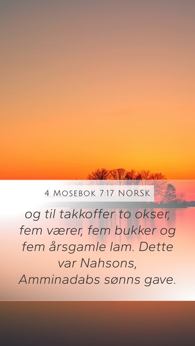 4 Mosebok 7:17 NORSK Bible Verse Image