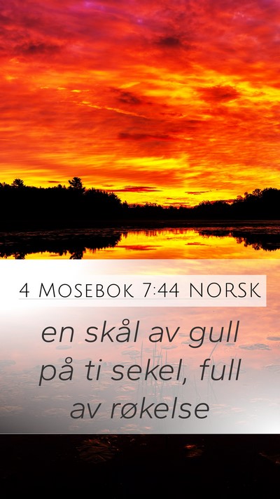 4 Mosebok 7:44 NORSK Mobile Phone Wallpaper - en skål av gull på ti sekel, full av - Mobile Bible Verse Wallpaper
