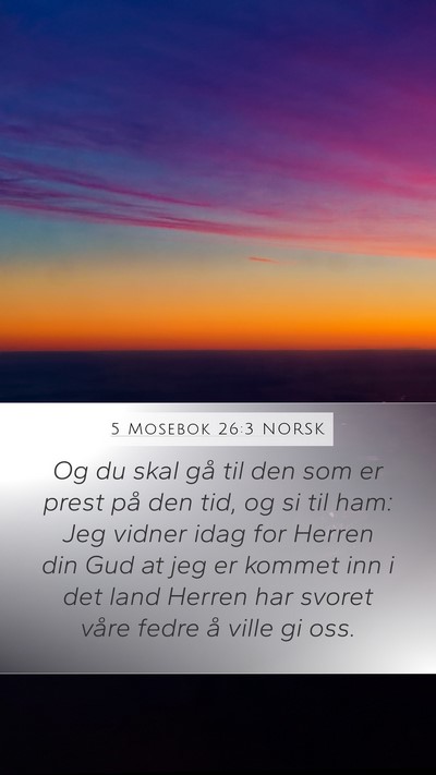 5 Mosebok 26:3 NORSK Mobile Phone Wallpaper - Og du skal gå til den som er prest på den tid, - Mobile Bible Verse Wallpaper