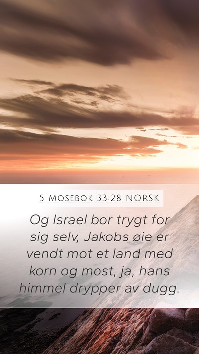 5 Mosebok 33:28 NORSK Bible Verse Image