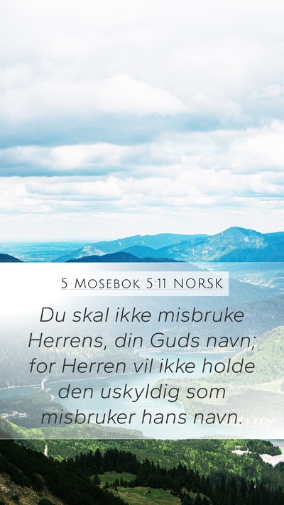 5 Mosebok 5:11 NORSK Bible Verse Image
