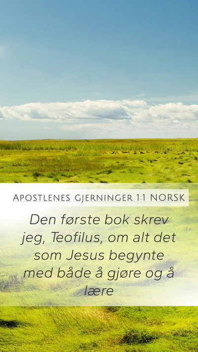 Apostlenes gjerninger 1:1 NORSK Bible Verse Image