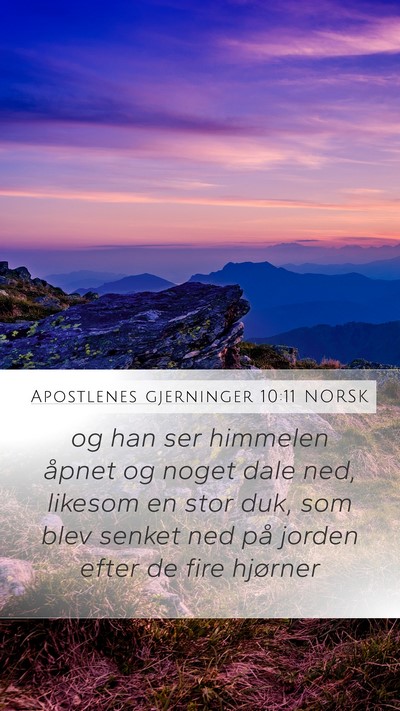 Apostlenes gjerninger 10:11 NORSK Bible Verse Image