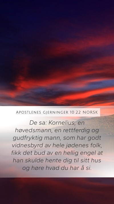 Apostlenes gjerninger 10:22 NORSK Bible Verse Image