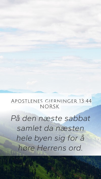 Apostlenes gjerninger 13:44 NORSK Bible Verse Image