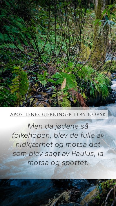 Apostlenes gjerninger 13:45 NORSK Bible Verse Image
