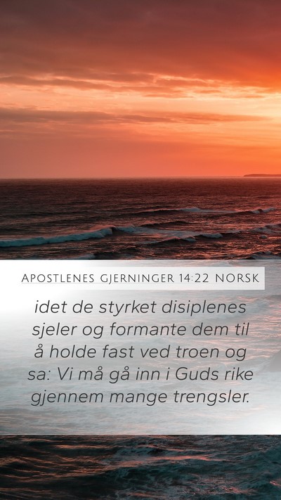 Apostlenes gjerninger 14:22 NORSK Bible Verse Image