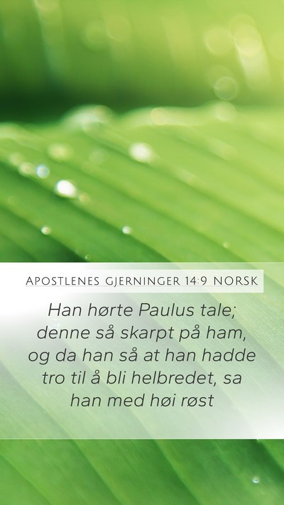 Apostlenes gjerninger 14:9 NORSK Bible Verse Image