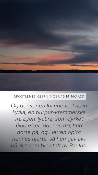 Apostlenes gjerninger 16:14 NORSK Bible Verse Image