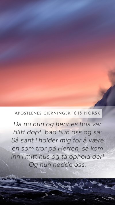 Apostlenes gjerninger 16:15 NORSK Bible Verse Image
