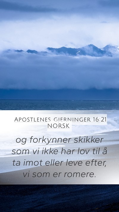 Apostlenes gjerninger 16:21 NORSK Bible Verse Image
