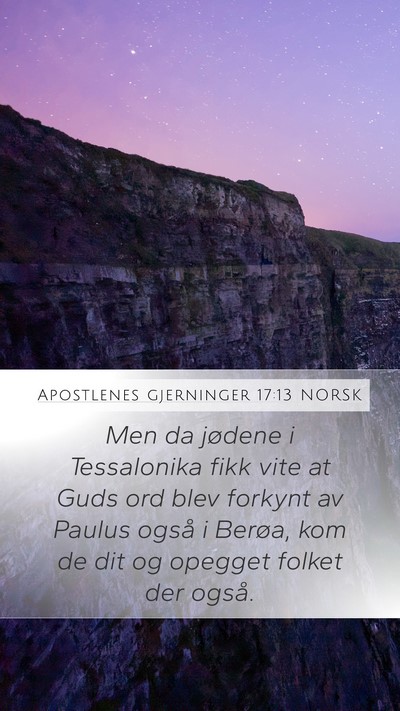 Apostlenes gjerninger 17:13 NORSK Bible Verse Image