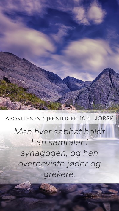Apostlenes gjerninger 18:4 NORSK Bible Verse Image