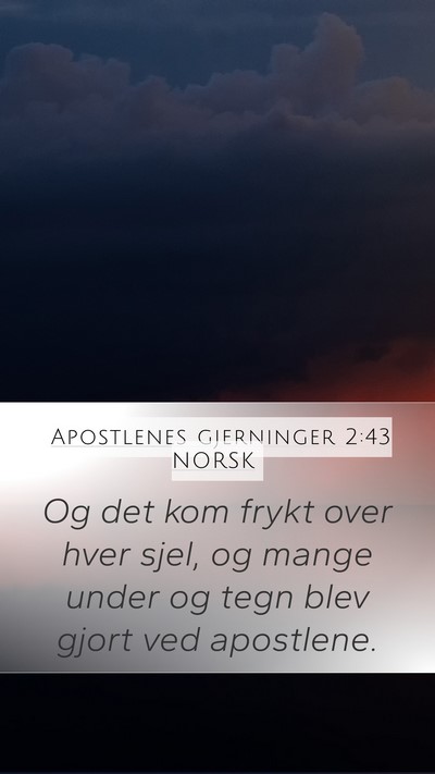 Apostlenes gjerninger 2:43 NORSK Bible Verse Image