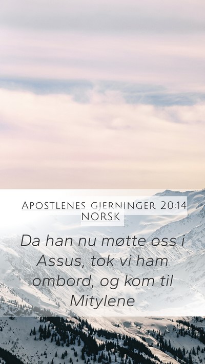 Apostlenes gjerninger 20:14 NORSK Mobile Phone Wallpaper - Da han nu møtte oss i Assus, tok vi ham ombord, - Mobile Bible Verse Wallpaper