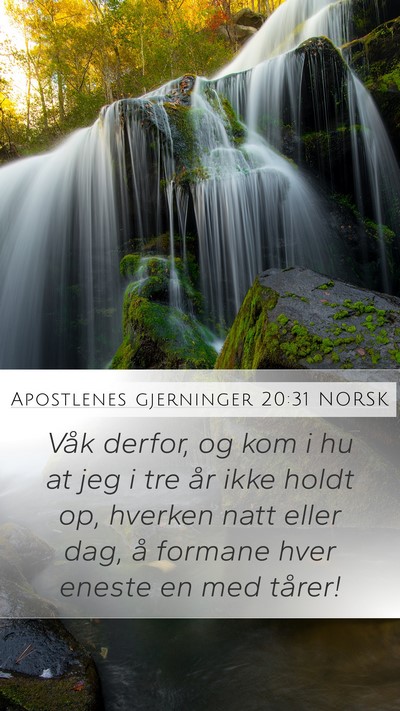 Apostlenes gjerninger 20:31 NORSK Bible Verse Image