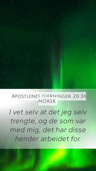 Apostlenes gjerninger 20:34 NORSK Bible Verse Image
