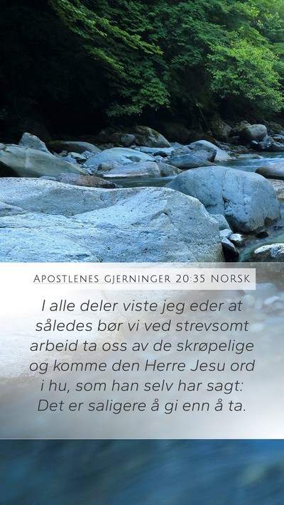 Apostlenes gjerninger 20:35 NORSK Bible Verse Image