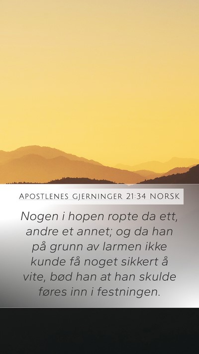 Apostlenes gjerninger 21:34 NORSK Bible Verse Image