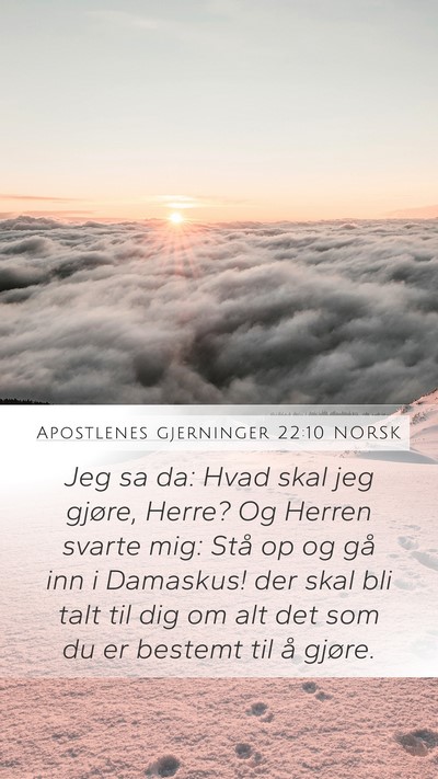 Apostlenes gjerninger 22:10 NORSK Mobile Phone Wallpaper - Jeg sa da: Hvad skal jeg gjøre, Herre? Og Herren - Mobile Bible Verse Wallpaper