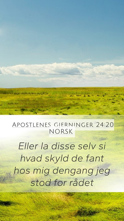 Apostlenes gjerninger 24:20 NORSK Bible Verse Image
