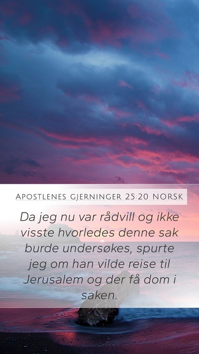 Apostlenes gjerninger 25:20 NORSK Bible Verse Image