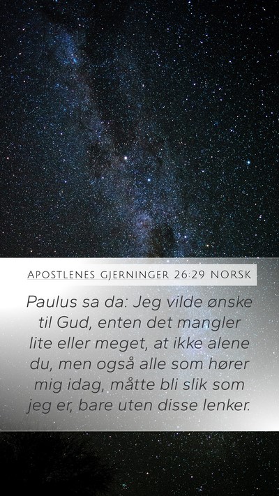 Apostlenes gjerninger 26:29 NORSK Bible Verse Image